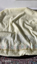 Load image into Gallery viewer, Women's Lakhnavi Handcrafted Mul Chanderi Unstitched Chikankari Full Suit Material - HONC0365830