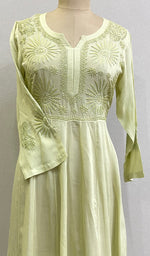 将图像加载到图库查看器中, Sabana Women's Lucknowi Handcrafted Muslin Chikankari Anarkali Dress- HONC0164006