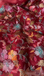 将图像加载到图库查看器中, Women's Lakhnavi Handcrafted Pure Organza Chikankari Unstitched Kurta And Dupatta Set- HONC0267236