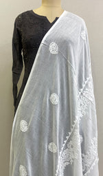 Load image into Gallery viewer, Women's Lucknowi Handcrafted Cotton Chikankari Dupatta - HONC0198571