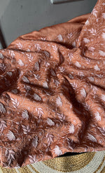 Load image into Gallery viewer, Women's Lakhnavi Handcrafted Munga Silk Unstitched Chikankari Kurta And Dupatta Set- HONC0272984