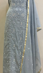 将图像加载到图库查看器中, Women's Lakhnavi Handcrafted Mul Chanderi Kurta And Dupatta Set - HONC0203881