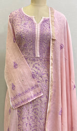 Load image into Gallery viewer, Women's Lakhnavi Handcrafted Mul Chanderi Kurta And Dupatta Set - HONC0170089