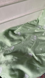 将图像加载到图库查看器中, Women's Lakhnavi Handcrafted Cotton Chikankari Unstitched Kurti Fabric - HONC0368476