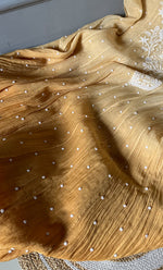 将图像加载到图库查看器中, Tripty Women's Lakhnavi Handcrafted Mul Chanderi Semi - Stitched Anarkali And Dupatta Set - HONC0496652