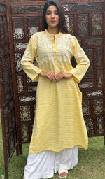 将图像加载到图库查看器中, Amanat Women's Lucknowi Handcrafted Cotton Chikankari Kurti - HONC0276855