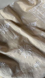 Load image into Gallery viewer, Women's Lakhnavi Handcrafted Tissue Chanderi Unstitched Kurta And Dupatta Set - HONC0284696