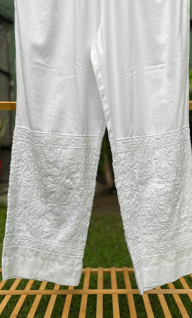 Women's Lakhnavi Handcrafted Cotton Chikankari Palazzo - HONC0254873