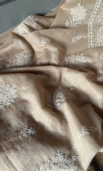 将图像加载到图库查看器中, Women's Lakhnavi Handcrafted Mul Chanderi Unstitched Kurta And Dupatta Set - HONC0284726