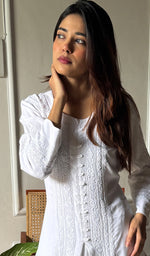 Load image into Gallery viewer, Women's Lucknowi Handcrafted Modal Cotton Chikankari Kurti - HONC0272662