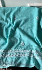 Load image into Gallery viewer, Women's Lucknowi Handcrafted Kota Cotton Chikankari Unstitched Kurta And Dupatta Set - HONC0336030