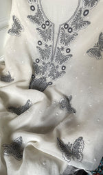 将图像加载到图库查看器中, Women's Lakhnavi Handcrafted Unstitchd Mul Chanderi Kurta And Dupatta Set - HONC0330024