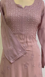 Load image into Gallery viewer, Women's Lucknowi Handcrafted Viscose Georgette Chikankari Top - HONC0152248