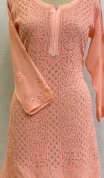 Load image into Gallery viewer, Women's Lucknowi Handcrafted Viscose Georgette Chikankari Top - HONC0155552
