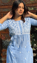 将图像加载到图库查看器中, Women's Lakhnavi Handcrafted Cotton Chikankari Kurti - HONC0268625