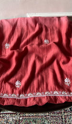 Load image into Gallery viewer, Women's Lakhnavi Handcrafted Mul Chanderi Unstitched Kurta And Dupatta Set - HONC0365688