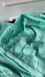 Load image into Gallery viewer, Women's Lakhnavi Handcrafted Cotton Unstitched Chikankari Suit Material - HONC0365121