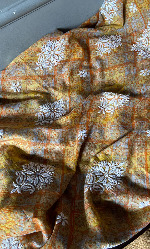 Women's Lakhnavi Handcrafted Cotton Chikankari Kurta And Kurta Dupatta Set - HONC0289884