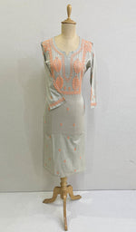 Load image into Gallery viewer, Zeenat Women's Lucknowi Handcrafted Cotton Chikankari Kurti - HONC0169201
