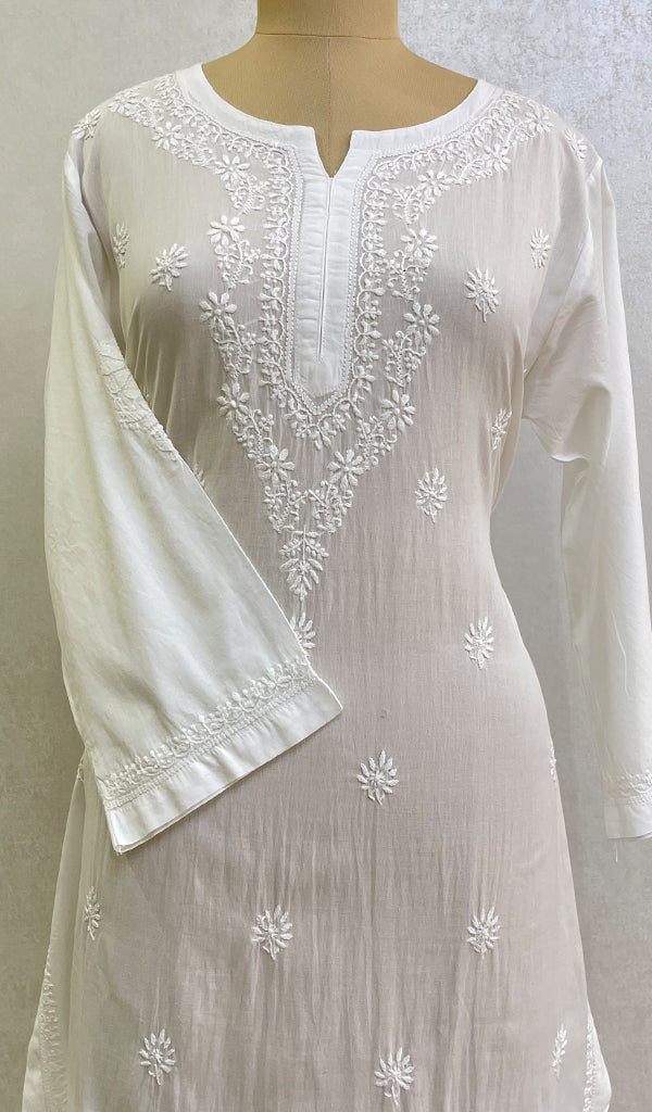 Mehreen Women's Lucknowi Handcrafted Cotton Chikankari Kurti - HONC0163024