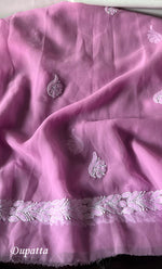 Load image into Gallery viewer, Vamika Women's Lucknowi Handcrafted Faux-Georgette Unstitched Chikankari Suit Material - HONC0330338