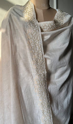 Load image into Gallery viewer, Women's Lakhnavi Handcrafted Munga Silk Chikankari Dupatta - HONC0252236