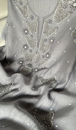 将图像加载到图库查看器中, Women's Lakhnavi Handcrafted Unstitchd Mul Chanderi Kurta And Dupatta Set - HONC0330022