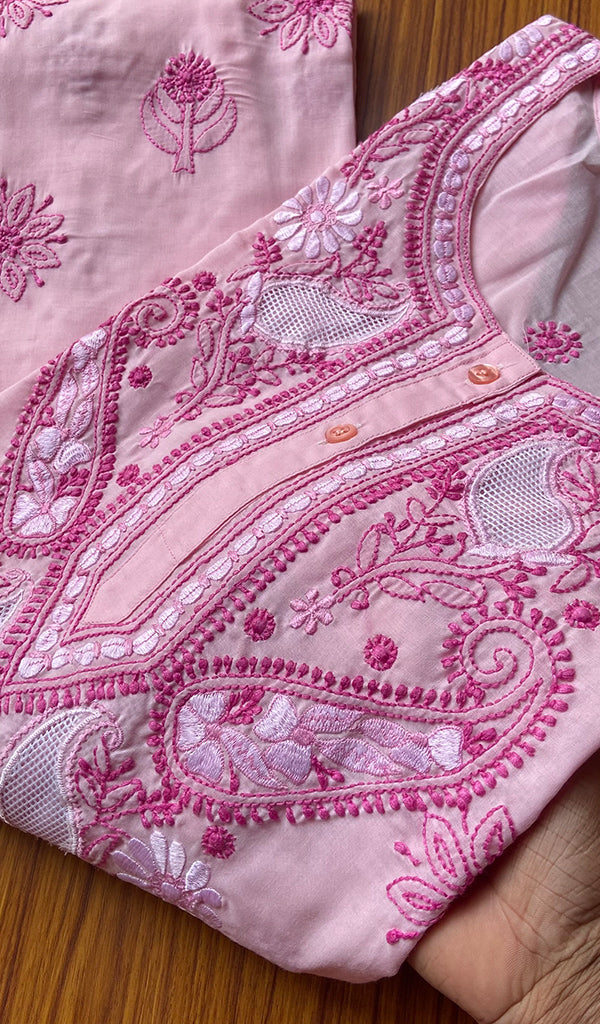 Women's Lakhnavi Handcrafted Cotton Chikankari Kurti - HONC0167635