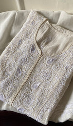 Load image into Gallery viewer, Women's Lakhnavi Handcrafted Mul Chanderi Semi - Stitched Kurta And Dupatta Set - HONC0233893