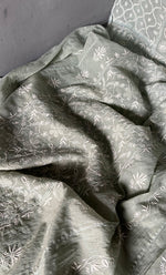 将图像加载到图库查看器中, Women's Lakhnavi Handcrafted Mul Chanderi Semi - Stitched Kurta And Dupatta Set - HONC0304457