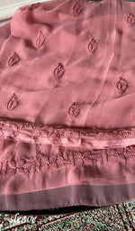 将图像加载到图库查看器中, Women's Lucknowi Handcrafted Faux-Georgette Unstitched Chikankari Suit Material - HONC0347513