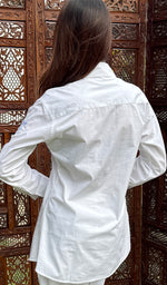 Load image into Gallery viewer, Women's Lakhnavi Handcrafted Cotton Chikankari Top And Palazzo Set - HONC0267510