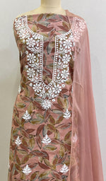 Load image into Gallery viewer, Women's Lakhnavi Handcrafted Cotton Chikankari Suit Material- HONC0194340