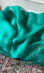 将图像加载到图库查看器中, Alfia Women's Lakhnavi Handcrafted Pure Organza Chikankari Unstitched Kurta And Dupatta Set- HONC0326789