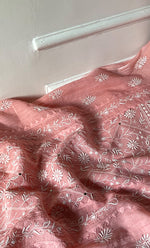 Load image into Gallery viewer, Women's Lakhnavi Handcrafted Mul Chanderi Semi - stitched Kurta And Dupatta Set- HONC0282407