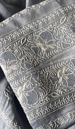 Load image into Gallery viewer, Fawzia Women's Lakhnavi Handcrafted Mul Chanderi Unstitched Kurta And Dupatta Set - HONC0247967