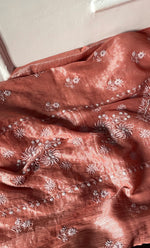 Load image into Gallery viewer, Women's Lakhnavi Handcrafted Tissue Chanderi Semi-Stitched Anarkali And Dupatta Set - HONC0323638