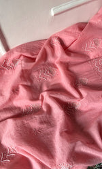 Load image into Gallery viewer, Women's Lakhnavi Handcrafted Mul Chanderi Unstitched Chikankari Full Suit Material - HONC0314658