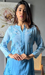 Load image into Gallery viewer, Rashida Women's Lakhnavi Handcrafted Muslin Chikankari Kurta And Pant Set - HONC0300558