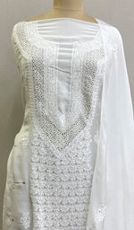 Load image into Gallery viewer, Women's Lakhnavi Handcrafted Muslin Chikankari Kurta And Dupatta Set - HONC0108139
