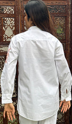 将图像加载到图库查看器中, Shama Women's Lakhnavi Handcrafted Cotton Chikankari Top And Palazzo Set - HONC0267504