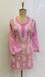 Load image into Gallery viewer, Women's Lucknowi Handcrafted Faux-Georgette Chikankari Top - HONC0135022