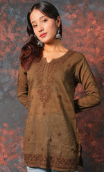 Load image into Gallery viewer, Women's Lakhnavi Handcrafted Cotton Chikankari Top - HONC0331496