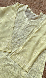 将图像加载到图库查看器中, Women's Lakhnavi Handcrafted Viscose Georgette Chikankari Kurti- HONC0261362