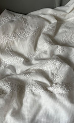 Load image into Gallery viewer, Alishba Women's Lucknowi Handcrafted Kota Cotton Chikankari Unstitched Kurta And Dupatta Set - HONC0312635