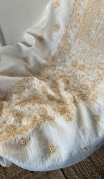 Load image into Gallery viewer, Women's Lakhnavi Handcrafted Mul Chanderi Unstitched Kurta And Dupatta Set - HONCO287714
