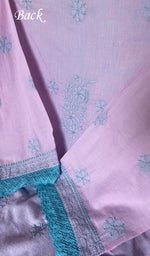 Load image into Gallery viewer, Women's Lakhnavi Handcrafted Cotton Chikankari Semi Stitched Kurti Fabric - HONC034482