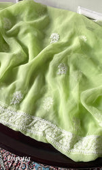 Load image into Gallery viewer, Women's Lucknowi Handcrafted Faux-Georgette Chikankari Suit Material - HONC0315343