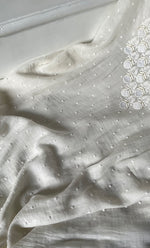 Load image into Gallery viewer, Jazba Women's Lakhnavi Handcrafted Mul Chanderi UnStitched Kurta And Dupatta Set - HONC0320806