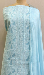 Load image into Gallery viewer, Women's Lakhnavi Handcrafted Cotton Chikankari Suit Material - HONC0197823